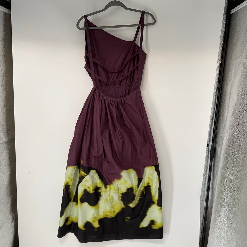 Jonathan Simkhai Purple and Yellow Tie-Dye Midi Dress - Picture 4 of 8